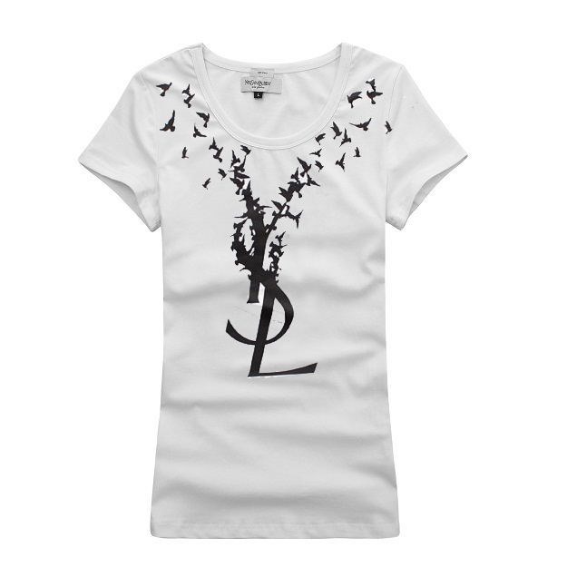 YSL short round collar T woman S-XL-008